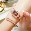 Montre-bracelets Labaoli Light Luxury Bracelet Watch Square Quartz Watches Ladies Arecproof Clock Diamond Inlaid La126 Reloj Hombre