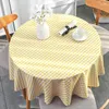 Table Cloth Nordic Red Grid INS Style Students Round PVC Waterproof Oil-proof Wash-free Mat Black