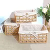 Handwoven Storage Baskets Sundries Organizer with Lid Rectangular Cosmetics Box Clothes Laundry Basket Towel Toys Container 240424