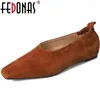 Casual Shoes FEDONAS Low Heels Basic Women Pumps Spring Summer Mature Genuine Leather Square Toe Office Lady Working Woman 2024