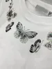 2024 Summer Projektanci Haft Butterfly O-Neck T SHIRTS LITET LISTEK LUSKIE THIRTS TSHIRTS Luksusowe damskie damskie topy
