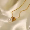 Designer Retro Style Pendant Item for Women Plated 18K Gold Stainless Steel High Gloss Pearl Pendant Banquet Wedding Party Jewelry Free of Shipping