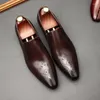 Chaussures habillées hommes italien wingttip authentine cuir oxford pointu toe glisser on wedding business massens vin noir rouge