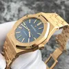 Designer Watch Luksusowe automatyczne zegarki mechaniczne Seria 15400 lub Rose Gold Blue Face Laria Plaid Male Movement Na ręce