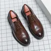 Casual Shoes Brand Men Leather Oxford Office Business Brown Wedding Fashion Interview Luxury Brogue