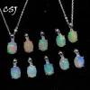 Halsketten Csj Einfach OV7*9mm natürlicher schwarzer Opal Anhänger Sterling 925 Silber Äthiopien Edelstein für Frauen Schmuck Halskette Party Geschenk