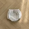 Shorts 2024 Summer Baby Fashion Plaid Cotton Infant Boy Girl Casual Pp Toddler Abiti versatili