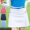 Shorts ttygj kvinnlig sport alined kjol kvinnor hög midja golf kjol smal veckade kulottar badminton tennisskortar med inre shorts