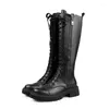 Laarzen blxqpyt 2024 echte lederen dames schoenen veter warm winter natuur schapen wol midden kalf dames botas 118