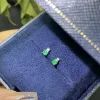 Küpe% 100 doğal 3*3 mm Emerald Takı 925 İnce Mücevher Tanrıçası için Gümüş Küpe