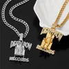 Records Singer Rapper Pendant Gold Silver Color chaîne Bling Hip Hop Zirconia Collier pour hommes Femmes Friends Collier 313L