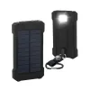 Banco de energia do carregador solar, enorme carregador portátil à prova d'água de 6000mAh com painel solar, 2 saída USB-C e 1 entrada para camping ao ar livre emergência