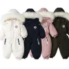 One-Pieces Aynigiell Winter für Kinder 25 Jahre dicke warme Säuglings Overalls Baby Girls Jungen Baumwolle Kapuze-Jumpsuit Outdoor Ski Snowsuit