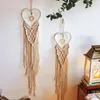 Dekorativa figurer Metal Floral Hoops Heart Wreath Macrame Rings Wall Hanging Crafts For DIY Wedding