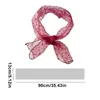 Scarves Women Thin Scarf Narrow Long Neck Silk Candy Color Transparent Wave Point Chiffon Headband Wavy Tie Hair Band