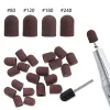 Bits TP -schuurbanden blokkappen Purple Grit #80/120/180 Sanding Caps Elektrische nageldrillboor voor manicure pedicure frezen accessoire