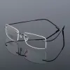 Frame Flexible Ultralight Rimless Memory Titanium Magnetic Reading Glasses for Men and Women Presbyopic Eyeglasses Strength +1.0~+4.0