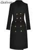 Sukienki robocze gedivoen zima moda pas startowy czarny vintage Temperament spódnica Kobietowe lapowe frędzle szczupły garnitur kieszonkowy 2 sztuki