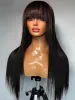 Perücken Knochen Straight Human Hair Perücken mit bang vollen Maschine MACHE MACHE