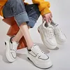 Casual schoenen cxjywmjl echte lederen platform sneakers voor vrouwen vulkaniseerde dames dikke bodem skate klein wit