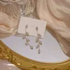 Crystal Long Leaf Drop Boucles d'oreilles pour les femmes Fashion Bohemian Wedding Vintage Gold Color Brincos Brinry 240422