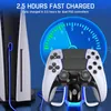 Игровые контроллеры джойстики Beboncool Dual Controller Charger для зарядки док -станции для PlayStation 5 DualSense Controllers с USB C Cable для D240424