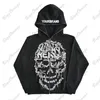 Men's Hoodies Black Zipper Quality Dark Skull Style Hoodie Green Pattern Letter Sweater Y2k Casual High Street For Men And Women Top