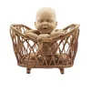 Shirts Newborn Photography Props Baby Basket Vintage Rattan Baby Bed Weaving Baskets Wooden Crib for Newborn Photo Shoot Furniture