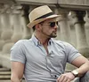 2016 Fashion Summer Straw Men039s Sun Hats Fedora Trilby Gangster Cap Summer Beach Cap Panama Hat Sombrero Travel Sunhat 15 C181249027