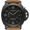 Moda Luxo Penarrei Watch Designer Box Certificado de Cerâmica Lumino Black Mecânica Automática para Homens PAM01441