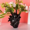 Vasen Harz Herzform Blume Vase getrocknete Behältertöpfe Körper Skulptur Desktop Blumen Topf Home Dekoration Ornamente