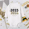 One-pièces Baby BodySle Hello 2024 Inant Romper Nouvel An Gift Baby Toddler à manches longues Juin