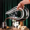 Europeisk U-formad Decanter Crystal Glass Harp Wine Dispenser Red Bottle Set Bar Accessories 240419