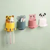 Bath Accessory Set Cartoon Animal Toothbrush Holder Bathroom Accessories Toothpaste Wall Suction Storage Container Organizer