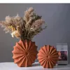 Vases Minimalism Shell Shaped Ceramic Vase Hydroponics Floral Orange Conch Flowers Pots Flower Arrangement Desk Decoration