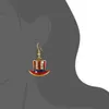 スタッドイヤリングUSA独立記念日女性の帽子形状ラインストーンガール
