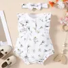 One-Pieces 2PCS Summer Baby Sleeveless Casual Style Pure Cotton Elegant Small Flower Slim Fit jumpsuit Cute Little Girl Crawling Clothes