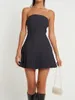 Casual Dresses Women Y2k Axless Tube Tube Mini Dress Sexig Backless Off Shoulder BodyCon går ut Party Club Bandeau