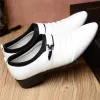 Hot sale Classic White Men Dress Shoes 2024 Casual Business Leather Shoes for Men Point Toe Wedding Formal Shoes Men Size 46