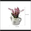 Dostarczenia wieńców przyjęcie domowe Świąteczne ogrodowe kwiaty Lily of the Valley +Ceramic Small Pot Wazon Mini Desktop Bonsai na ogród w salonie