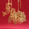 Гинкго лист выдолбленная цветочная закладка Lotus Chrysanthemum Metal чтение творческая ретро -вена
