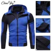 Heren Jackets Autumn Men Hoodies Patchwork Zipper Fleece Fashion Fashion Casual Solid Color Streetwear Male Sweatshirt Jacket Groothandel Drop