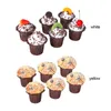 Decoratieve bloemen raam decoratie crème cake rops dessertmodel multicolor schattige simulatie cupcake home keuken decor