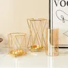 Vases Nordic Iron Art Flower Vase Electroply Ornements Hydroponic Glass Home Dining Table de bureau décor de salon