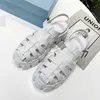 Sandals Luxury Women Classic Platform Beach Shoes Solid Color Weave Rubber Upscale Designer Style Summer Woman Casual Roman SandalsL2404