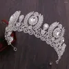 Haarclips 2024 Fashion Crystal Rhinestone Bridal Crown Princess Birthday Big Crowns Wedding Accessoires Bride Tiara Hoofdbanden