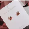 Stud Earrings S925 Sterling Silver Small Cherry Tide Raising Ear Hole Female Temperament Simple And Cold Jewelry