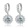 Boucles d'oreilles en peluche Diamondworld 1-2Ct Sun Flower Wedding Moisanite Diamond pour femmes avec certificat 925 Bijoux de luxe en argent sterling