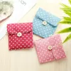 Sacs de rangement Femme Fille Sac en serviette hygiénique Polka Dots Mini Portable Coton Diaper Hygiène Pocke Pocket Coin Purse Organisateur de bijoux