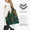 Sacs de rangement Call Imprimé de Cthulhu Tote Sac à provisions Portable Shopper Lovecraft T-shirt Horror Fiction Film Fan à main sac à main